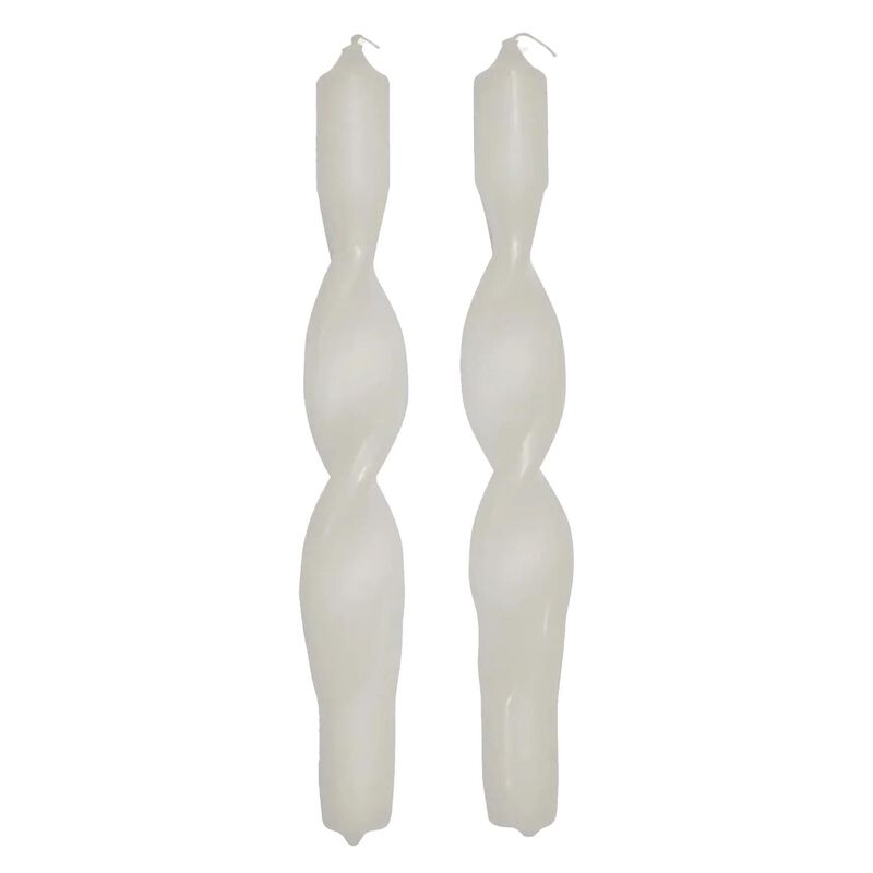 Broste Candle Twist Giftboxed Set Of 2 - Pure White image number 0